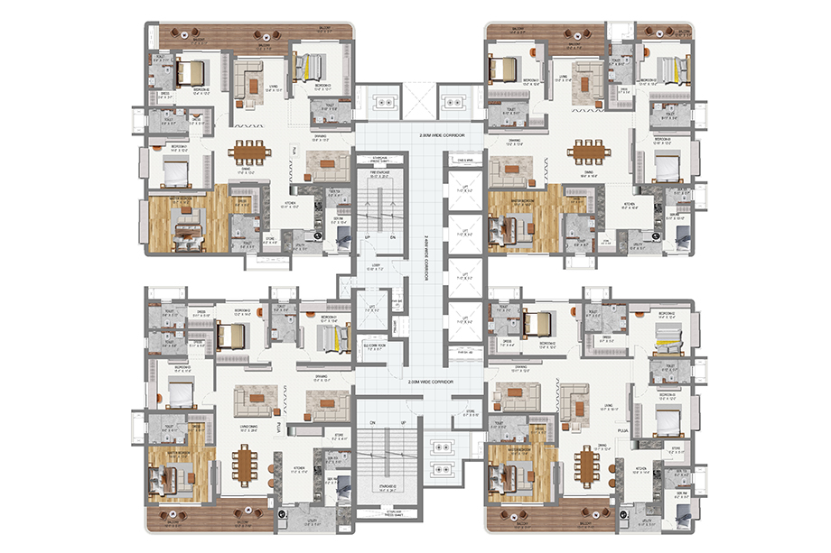 Tower 2 - 4 BHK Floor Plan