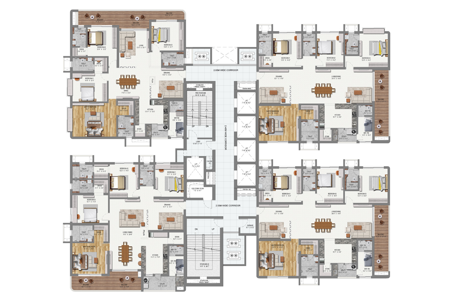 Towers 3 & 5 - 4 BHK Floor Plan